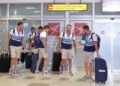 Vodeni luk i ovacije za vaterpoliste na aerodromu