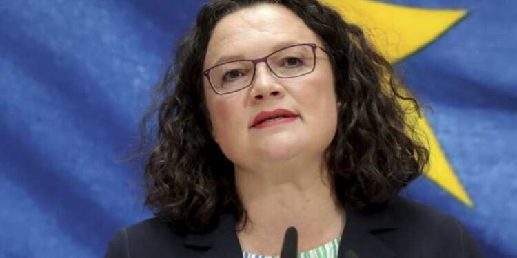 Nemačka: Lider SDP, Andrea Nales najavila ostavku
