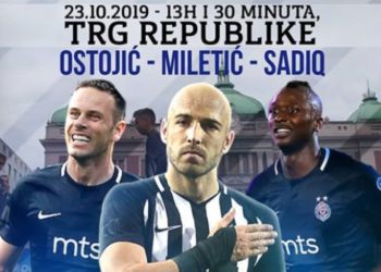 Fudbaleri Partizana družiće se sa mališanima na Trgu republike