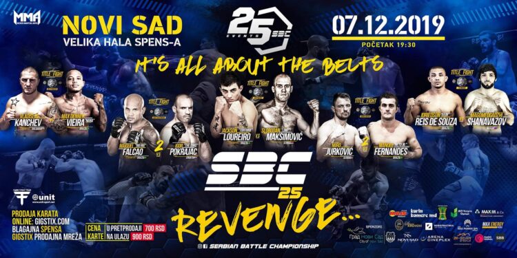 Najveći internacionalni MMA Spektakl SBC 25 – Revenge! Dvorana Spens Novi Sad 7. decembra