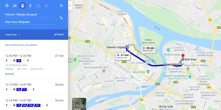Od sada i linije GSP-a na Guglovoj mapi
