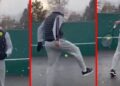 Federer ne može bez tenisa: Švajcarac izvodio trikove po snegu u dvorištu (VIDEO)