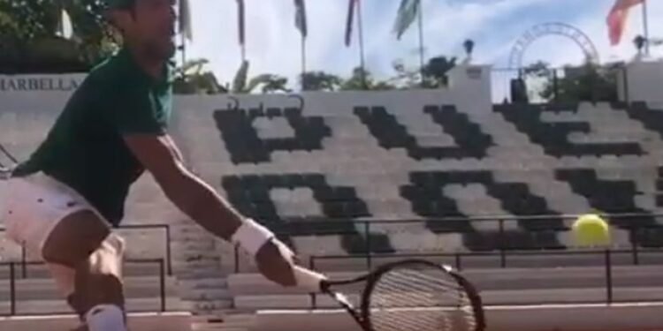 Novakov šampionski urlik u Marbelji: Đoković podelio video poteza koji je obeležio trening (VIDEO)