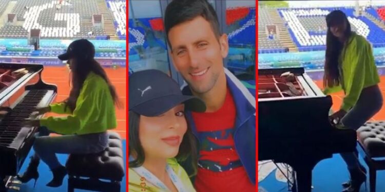 Pijanistkinja oduševljena Beogradom: Seksi Lola uz širok osmeh pozirala sa Novakom (FOTO/VIDEO)