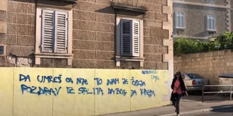 Skandalozan i morbidan grafit osvanuo u Hrvatskoj: Đokoviću žele smrt u Splitu! (FOTO)
