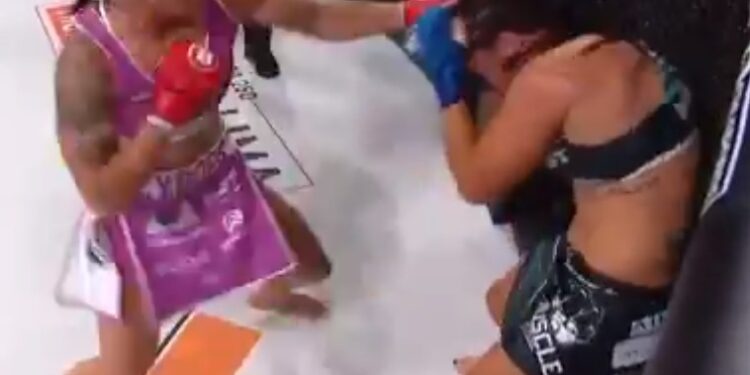 Žena, a bije tako da bi joj muškarci pobegli sa crte (VIDEO)