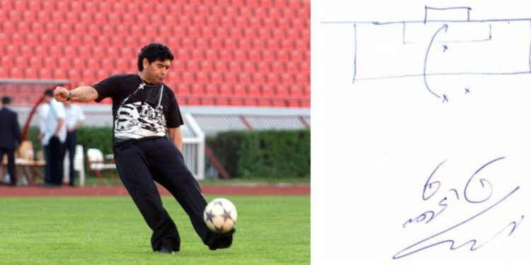 Maradona za „Vesti“ ekskluzivno crtao legendarni gol Zvezdi: „Dika dobar golman, ali pardone amigo…“(FOTO/VIDEO)