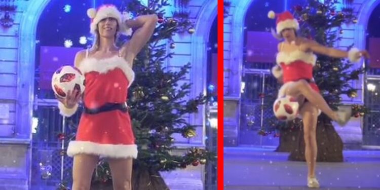 Seksi Baba Mrazica u miniću žonglira bolje od Ronalda (VIDEO)