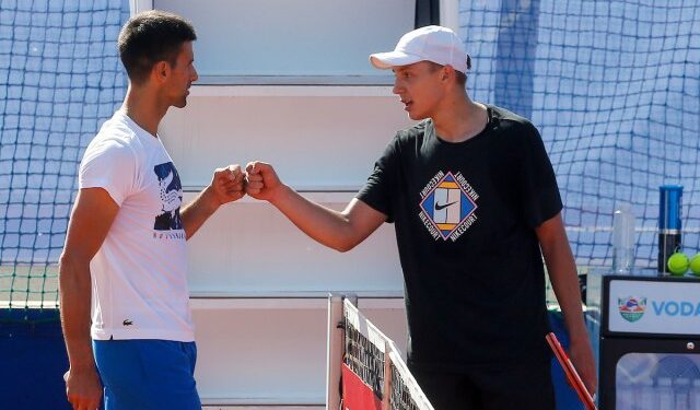 Đoković se sa srpskom nadom spremao za srpski derbi (FOTO)