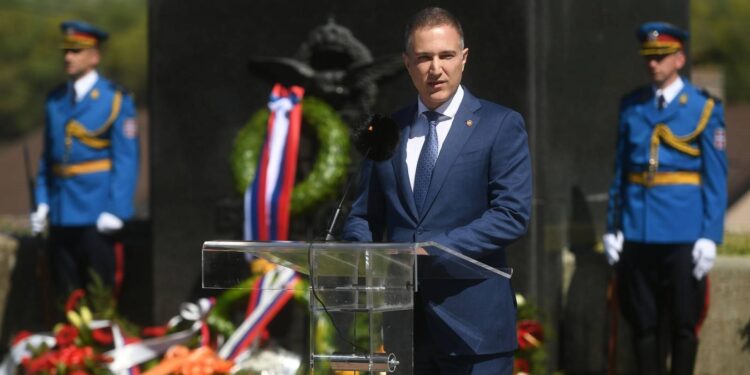 Ministar Stefanović položio venac na Spomenik pilotima braniocima Beograda
