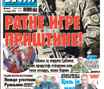 Čitajte u “Vestima”: Priština se igra rata