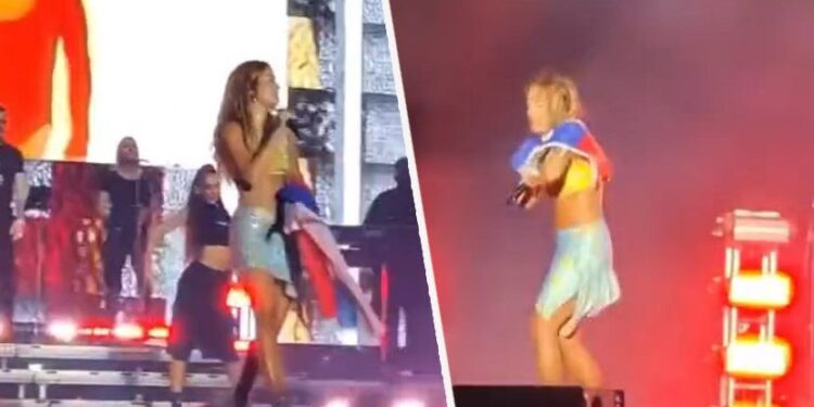 Rita Ora u Mađarskoj pevala ogrnuta srpskom zastavom