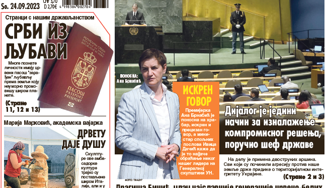 Čitajte u “Vestima”: Mir pre svega