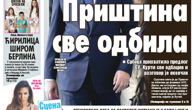 Čitajte u “Vestima”: Priština sve odbila