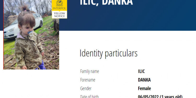 Interpol raspisao žutu poternicu za nestalom devojčicom Dankom Ilić