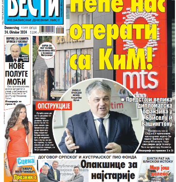Čitajte u “Vestima”: Neće nas oterati sa KiM!