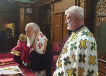 Irinej posle kraće bolesti na liturgiji u Sabornoj crkvi