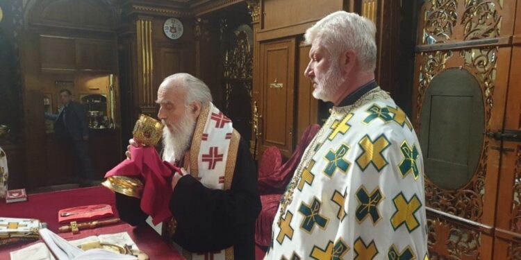 Irinej posle kraće bolesti na liturgiji u Sabornoj crkvi