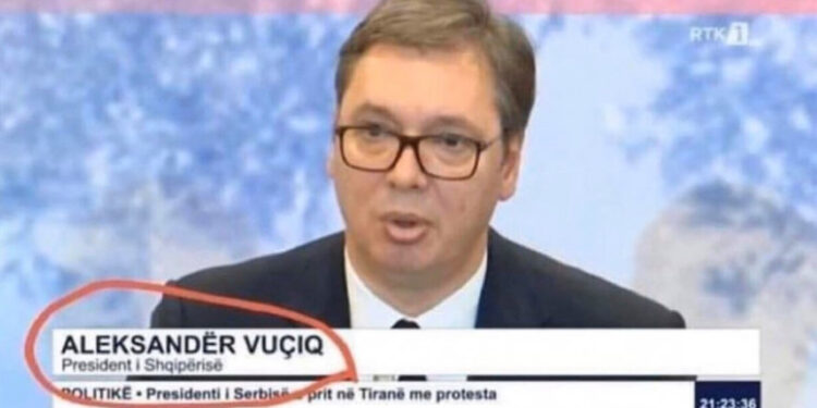 Kosovska televizija: Vučić potpisan kao predsednik Albanije – urednik kaže „tehnička greška“